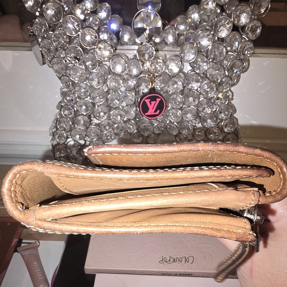 EUC  Coach Brown and Tan Monogram Clutch with Leather Trim - Picture 9 of 10